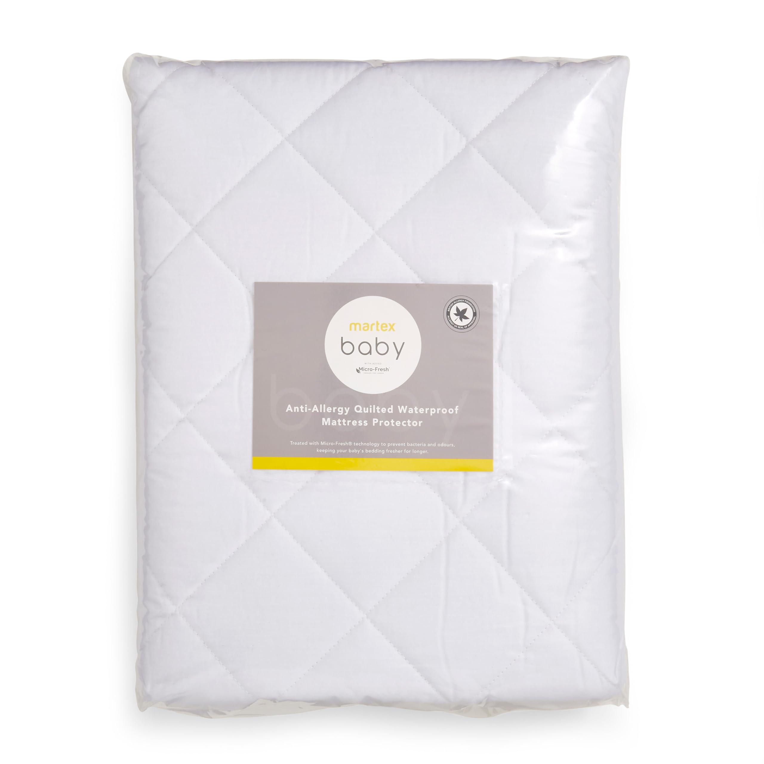 Martex White Anti-Allergy Waterproof Quilted Cot Bed Mattress Protector