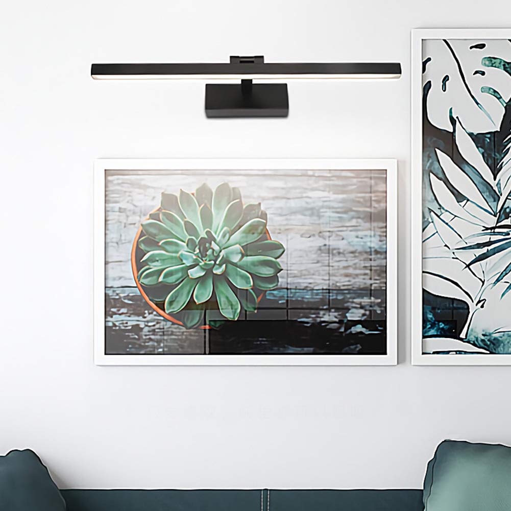 LICHT Moderne Winkel Verstellbar Led Badleuchte 14w, Wasserdichte Spiegelleuchte Schrankleuchte Anti Beschlag Schminklicht-schwarz-warmweiß 14w 60cm