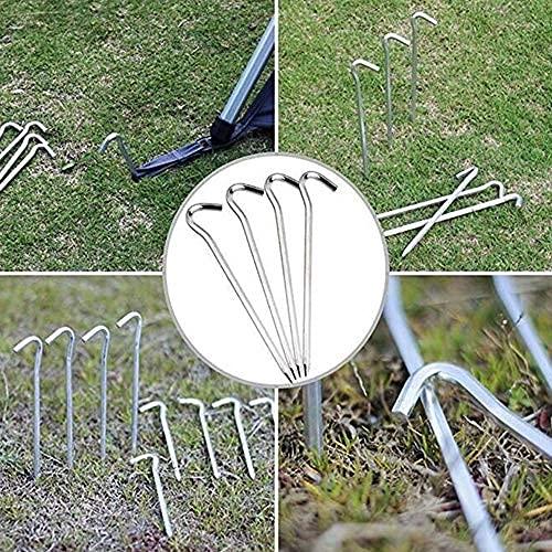 Lot De 24 Piquets De Tente – Acier Galvanisé 23 Cm, Diam. 4 Mm, Pour Camping Et Jardin