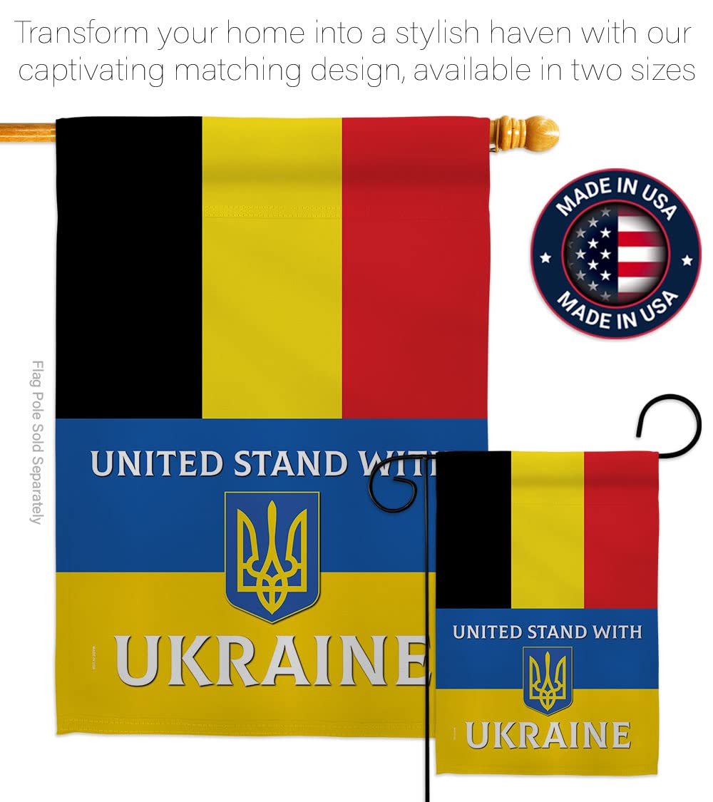 Ukraine Flagge Gartenflagge 71x102 Cm – Doppelseitig Bedruckt, Wetterfest, „I Stand With Ukraine“