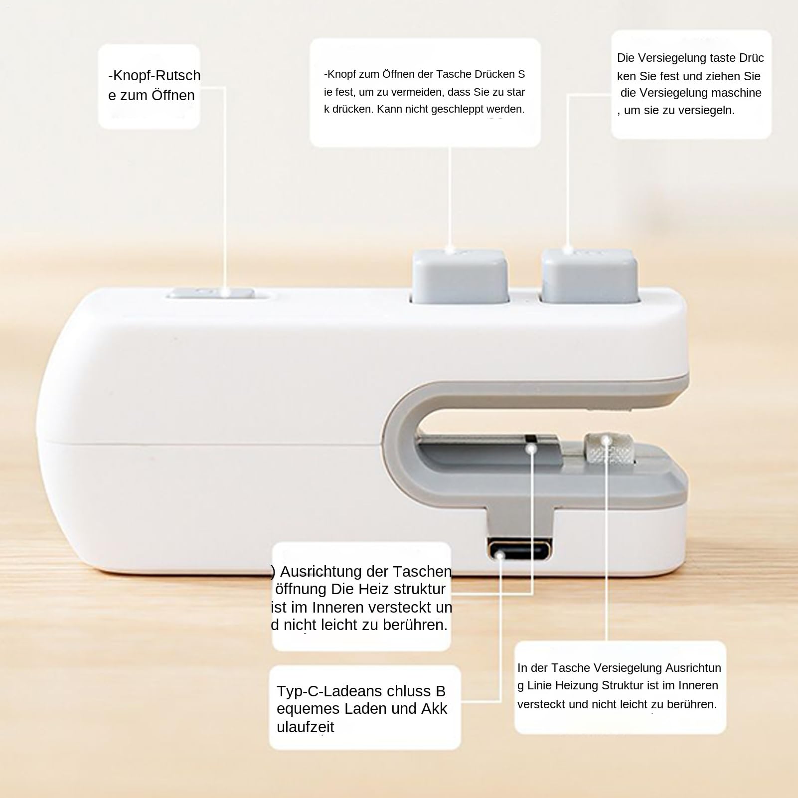 Scelleur de sac à goûter | Scellant compact – Fermeture hermétique réutilisable pour la maison – Support alimentaire pour le rangement de la cuisine