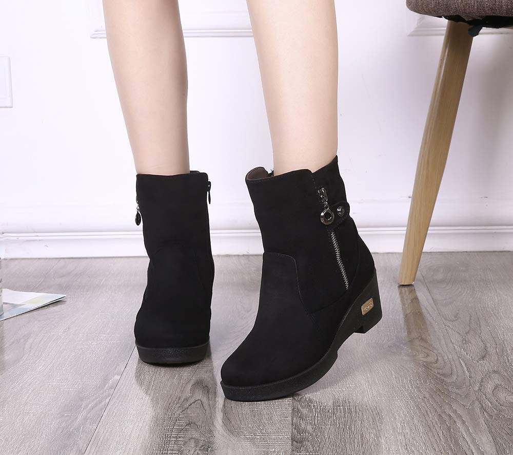 Gaatpot Gaapot Stivaletti Inverno Donna Stivali da Neve con Zeppa | Stivaletto Invernali, Stivale Caldo Pelo Foderato, Scarpe Con Cerniera, Comodi Eleganti