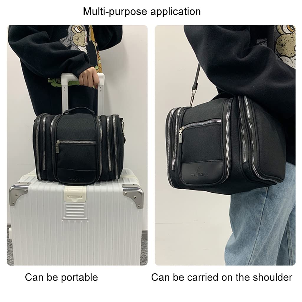 Neceser para Colgar en Estante, Organizador de cosméticos de Viaje, Bolsa de baño para Ducha, para Hombres y Mujeres, se Puede Llevar en la Mano/Hombro (Color: Negro, tamaño: 28 *