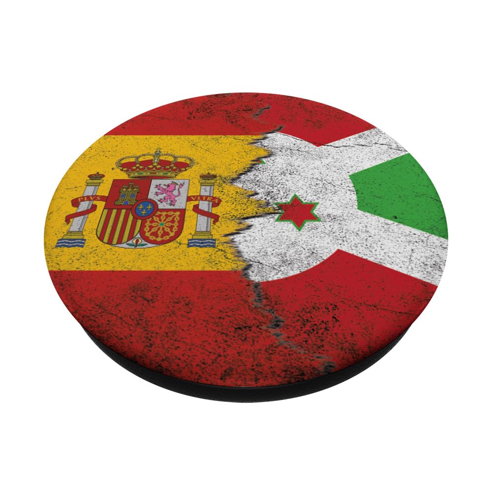 Spain Burundi Flags - Spanish Burundian PopSockets Swappable PopGrip, Black - Image 2