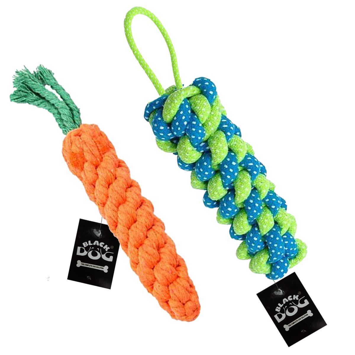 BLACK DOG Rope Toys, Chew Toys for Dogs Cotton Rope Interactive Toys for Puppies and Medium Breed Dogs Cleaning Teeth Chewer Toy, 2 in 1 Combo Pack Set of 2 (Color May Vary) (B081LGM3HM) Amazon Price History, Amazon Price Tracker