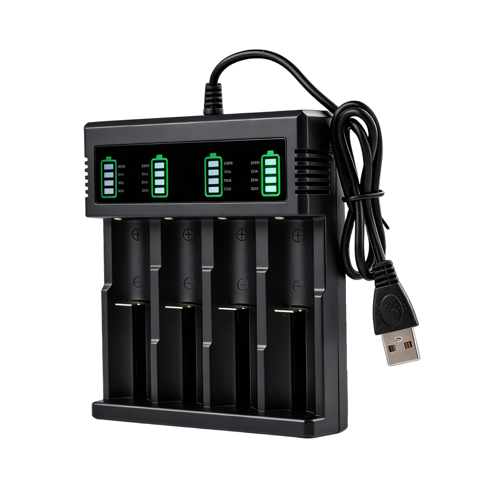 Wowfast Caricatore per batteria 18650, caricabatterie intelligente agli ioni di litio con Wowfast Caricatore per batteria 18650, caricabatterie intelligente agli ioni di litio con