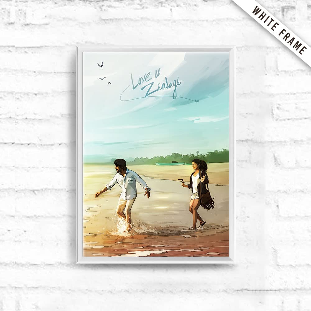 Fully Filmy Dear Zindagi Tribute Poster White Frame