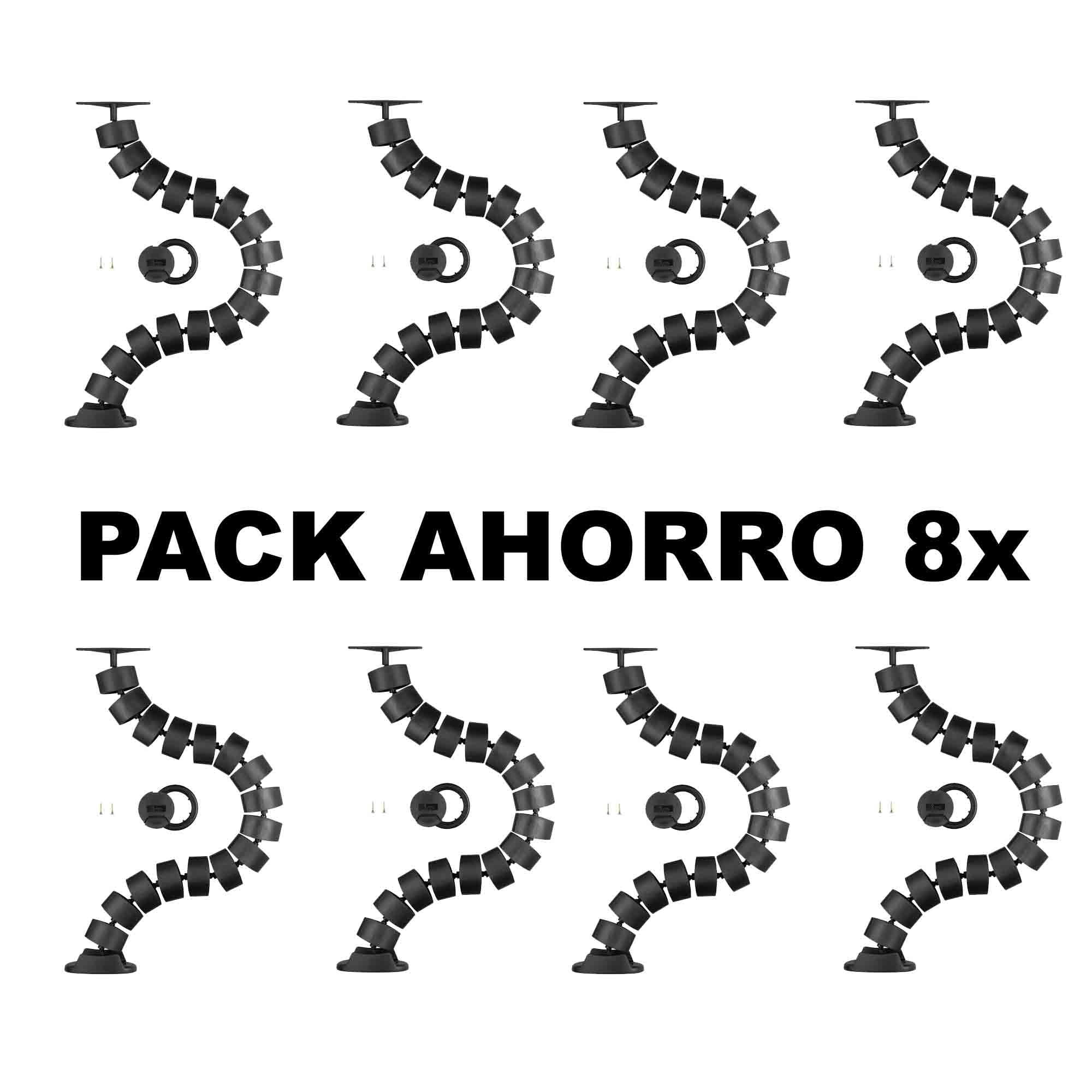 Organizador de Cables, Cubre Cables Flexible, Tubo sujeta Cables para hogar y Oficina (Negro 8 Unidades)