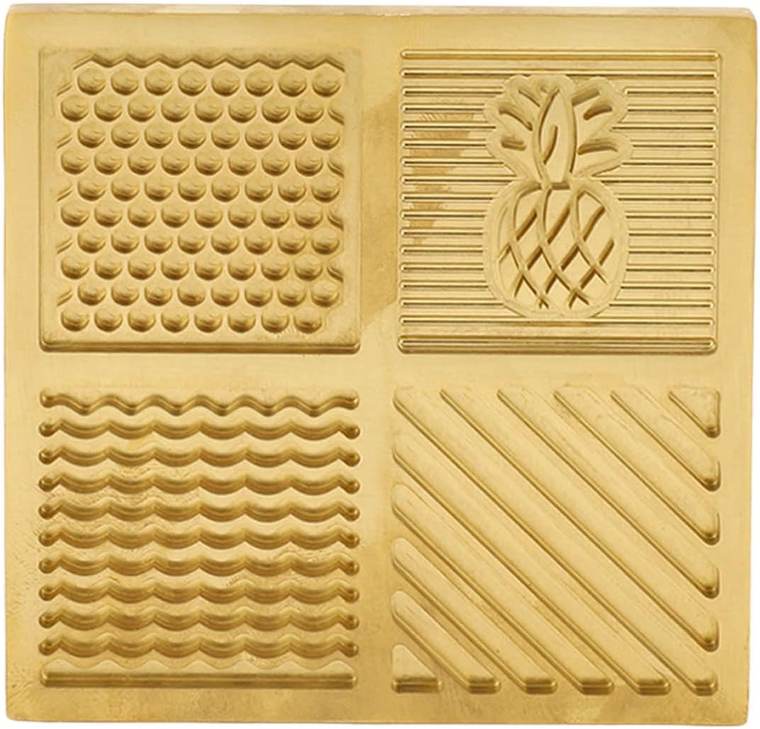 Ice Stamp Plate, Ice Designer Tray Elegant 4 Patterns Thick Brass for Bar