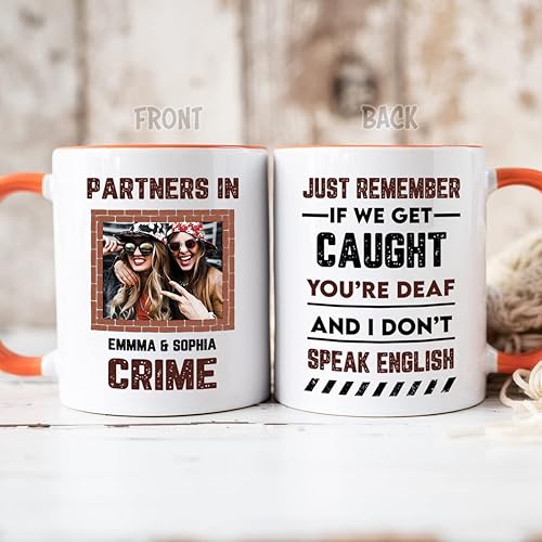 Mugs Custom To My Bff Coffee from Soulmate Bestfriends Gifts Bestie If We Get Caught Partners In Crime Nombre personalizado de cerámica 11 15 oz