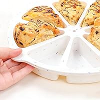 Vista 5 de Sartenes de silicona para hornear cuña, molde de silicona de 8 cavidades, moldes para tartas para quiche, pizza, brownies sin BPA