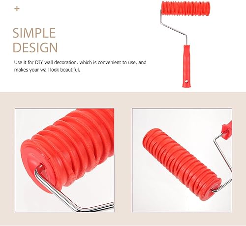 Miniatura 9 de Rodillo de pintura con patrón de bricolaje Rodillo de arte decorativo para decoración de pared Clásico de ladrillo en relieve textura Rodillo de