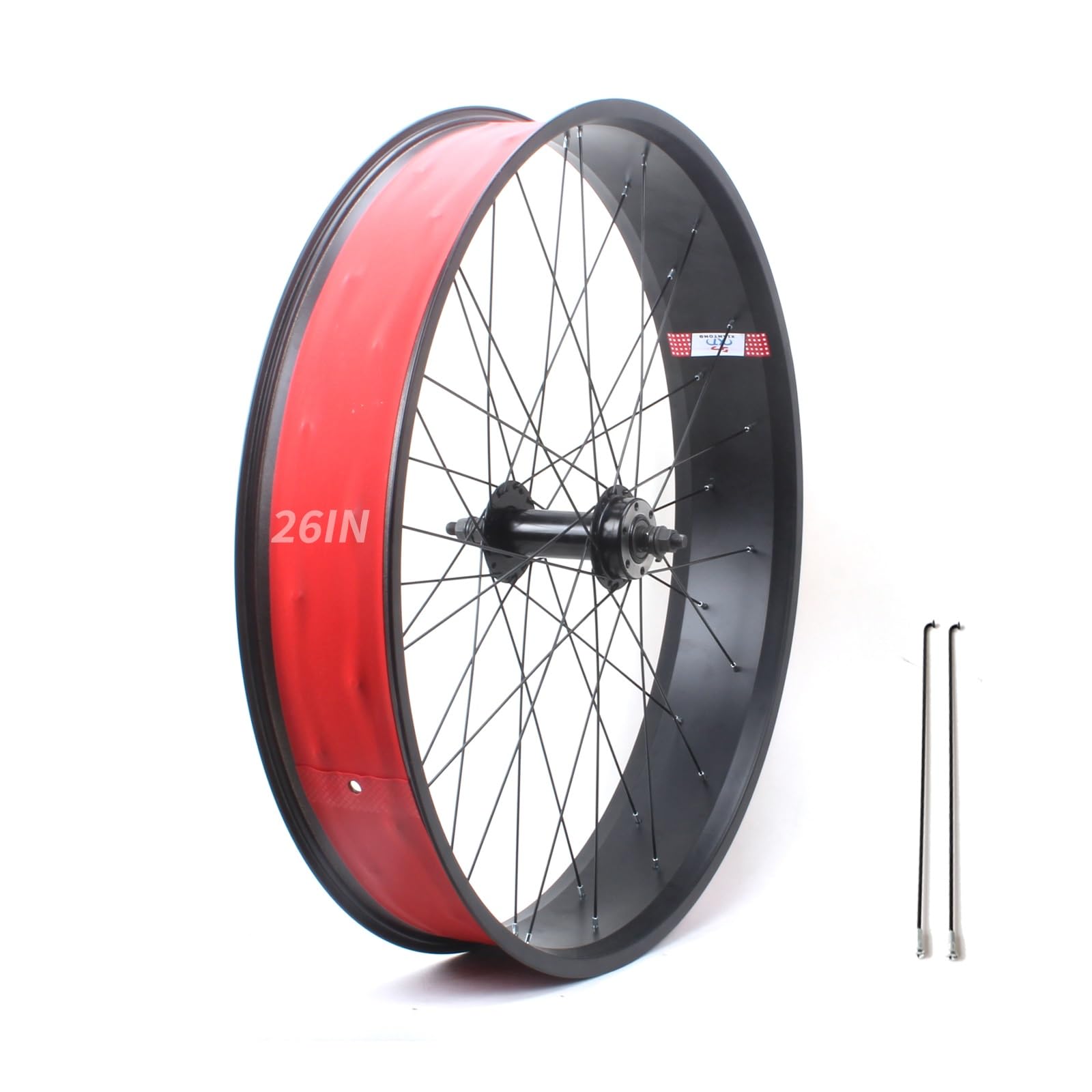 ZXGSXIOU 20in/24in/26in X 4.0" Fat Tire Bike Wheels Disc Brake Snow Front Rear Wheel Solid Shaft 135mm/195mm 36H Hubs Beach Wheelset For 7/8/9/10s Rotary Freewheel 14G Spokes E-Bike