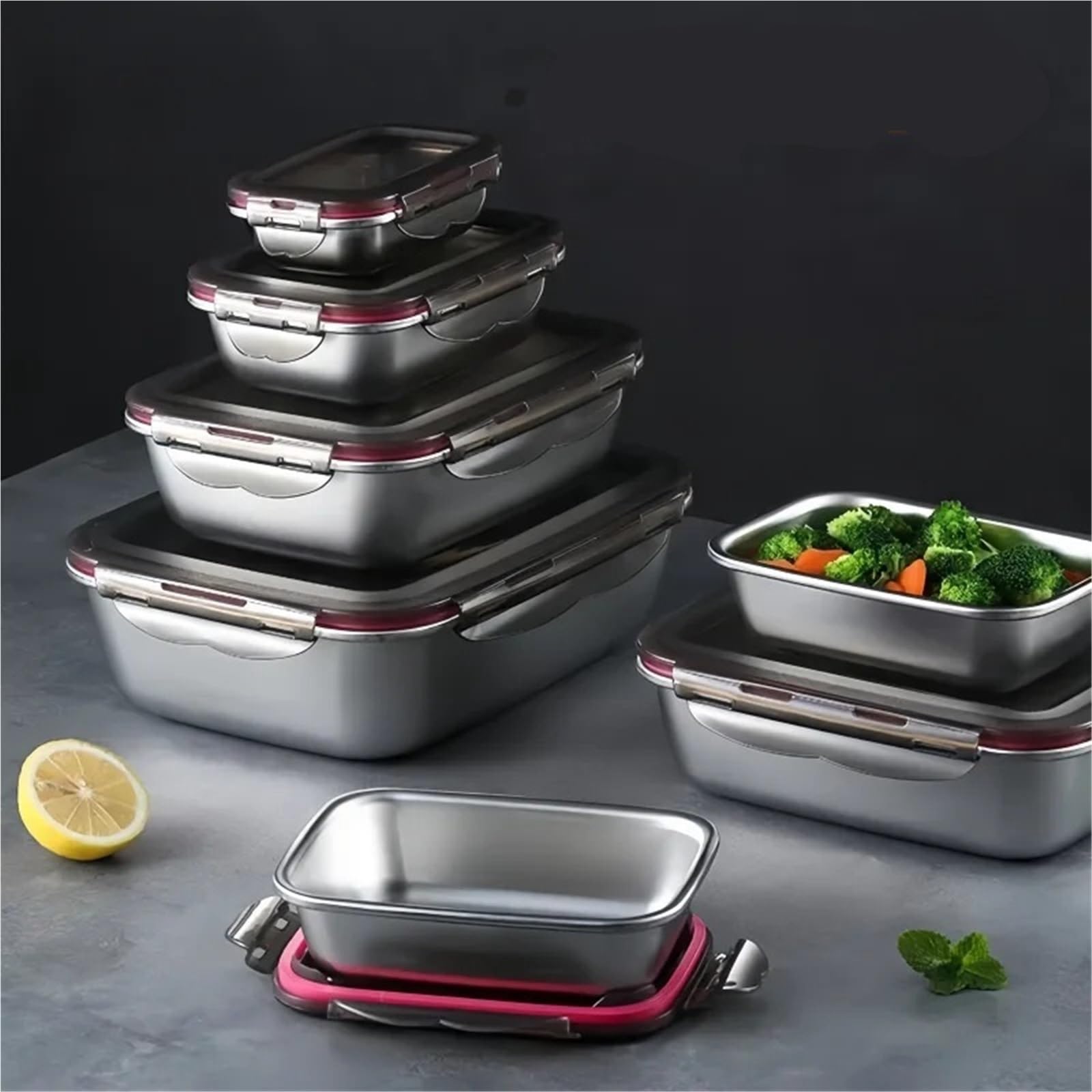 304 Edelstahl-Bento-Box, versiegelt, auslaufsicher, Reiseaufbewahrung, Frischhaltedose, Mikrowelle, Heizung, Hausboxen (X-Large)