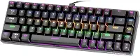 GOKOCO Teclado Mecânico com Fio 65% A1802, Gamer Switch Vermelho 68 Teclas, Iluminação RGB com 17 Modos, Hot-Swap, Teclas Anti-Ghosting Preto Black
