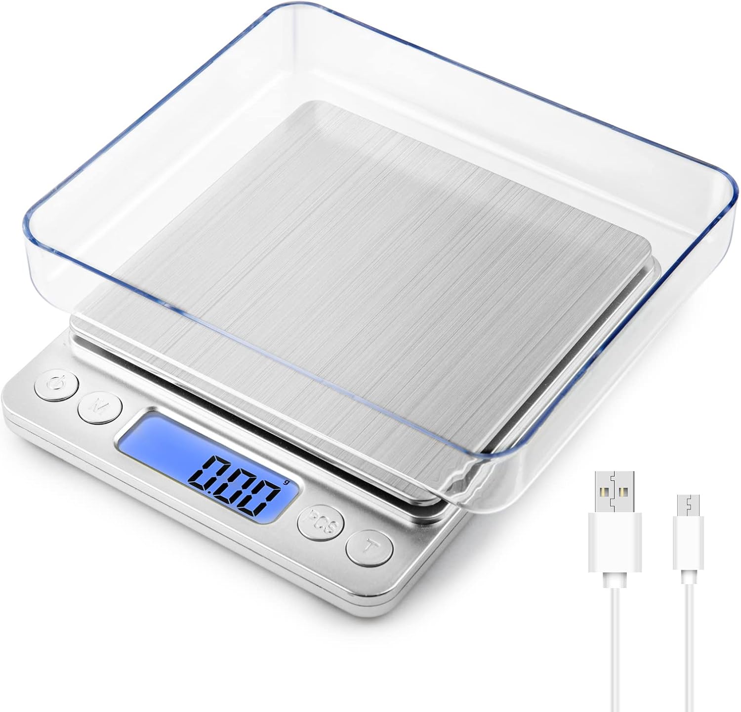 Gram Scale Small Digital Food Scale, 500g by 0.01Gram/0.001Ounce, Accurate Weighting, MEIYA Multifunction Kitchen Scale for Jewelry/Baking/Soap, 9 Units, Tare Function, LCD Display, Including Battery