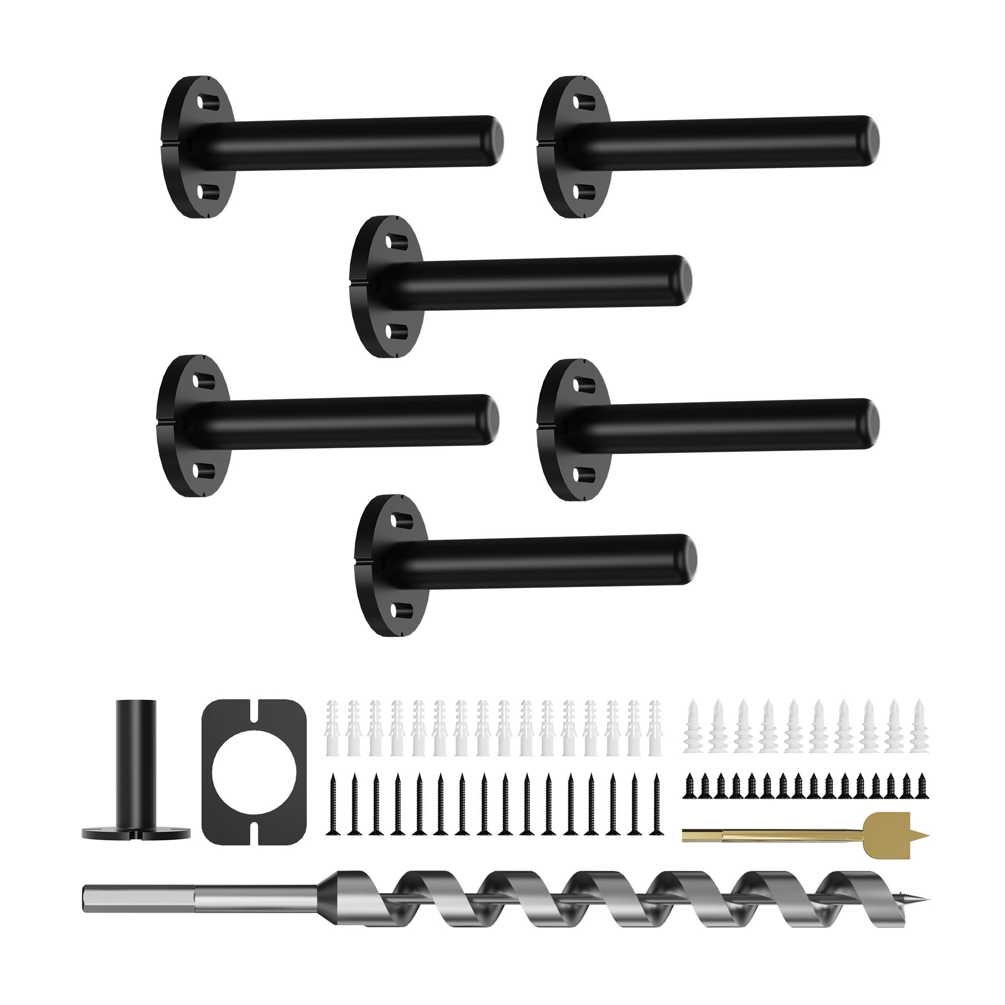 6pcs Wall Shelf Brackets Heavy Duty Floating Shelf Bracket Hidden,Invisible Black Shelving Brackets Decorative Floating Shelf Hardware Heavy Duty,Metal Shelf Support Bracket (6 inch-6pcs) — Amazon image 13