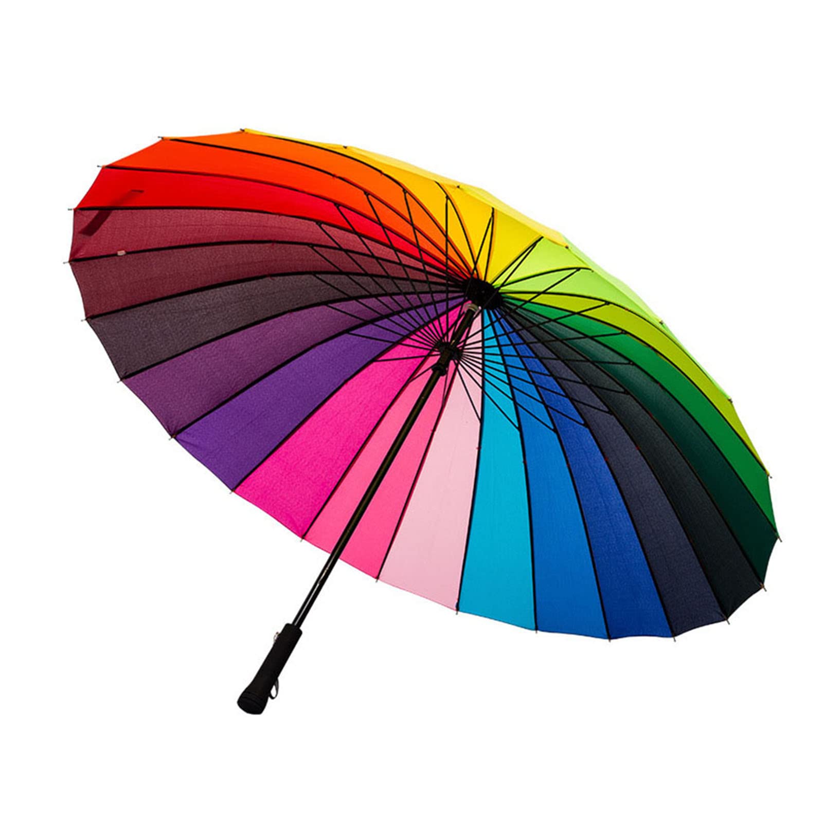 Meichoon Umbrella for Rain Fashion Large Size 24 Ribs Long Handle Straight Anti-UV Sun Windproof Stick Umbrella