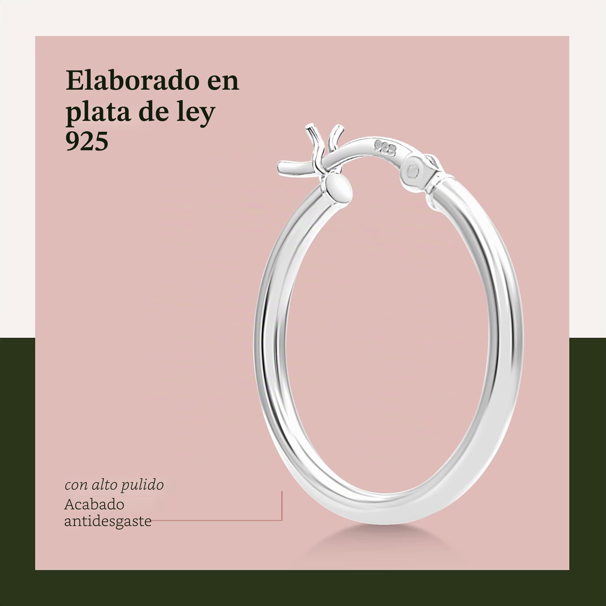 KEZEF 925 Pendientes de aro de plata para las mujeres - pequeños y grandes pendientes de aro de plata de ley para los hombres - hipoalergénico pendientes de plata disponible en 10mm-50mm