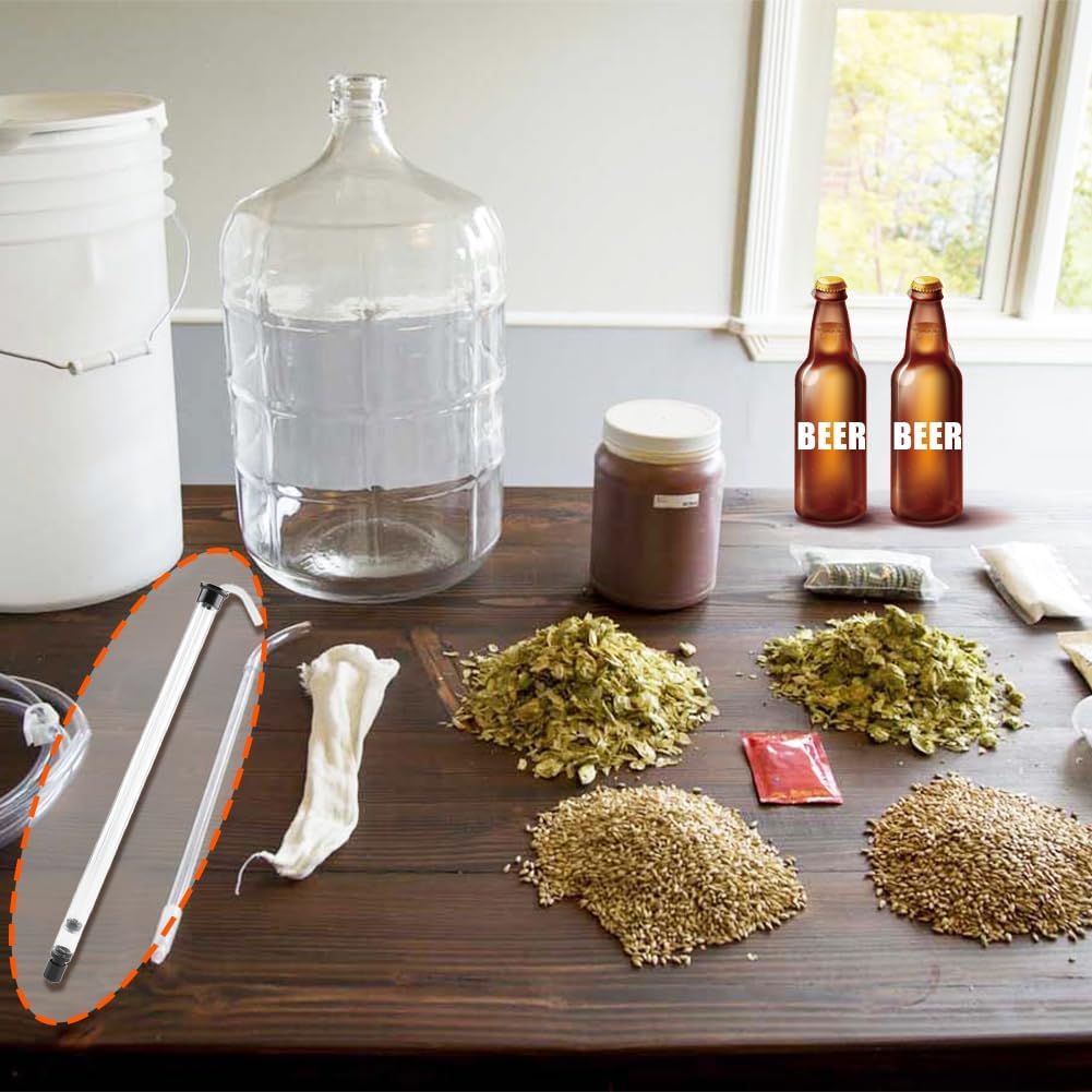 Joyzan Auto Siphon, Mini Siphoning Kit Bottling Transfer Pump Clear Liquid Fuel Racking Multipurpose Regular Self Priming Fast Flow Quick Start Tubing Squeezing Syphon Beer Wine Juices Bottle Filler