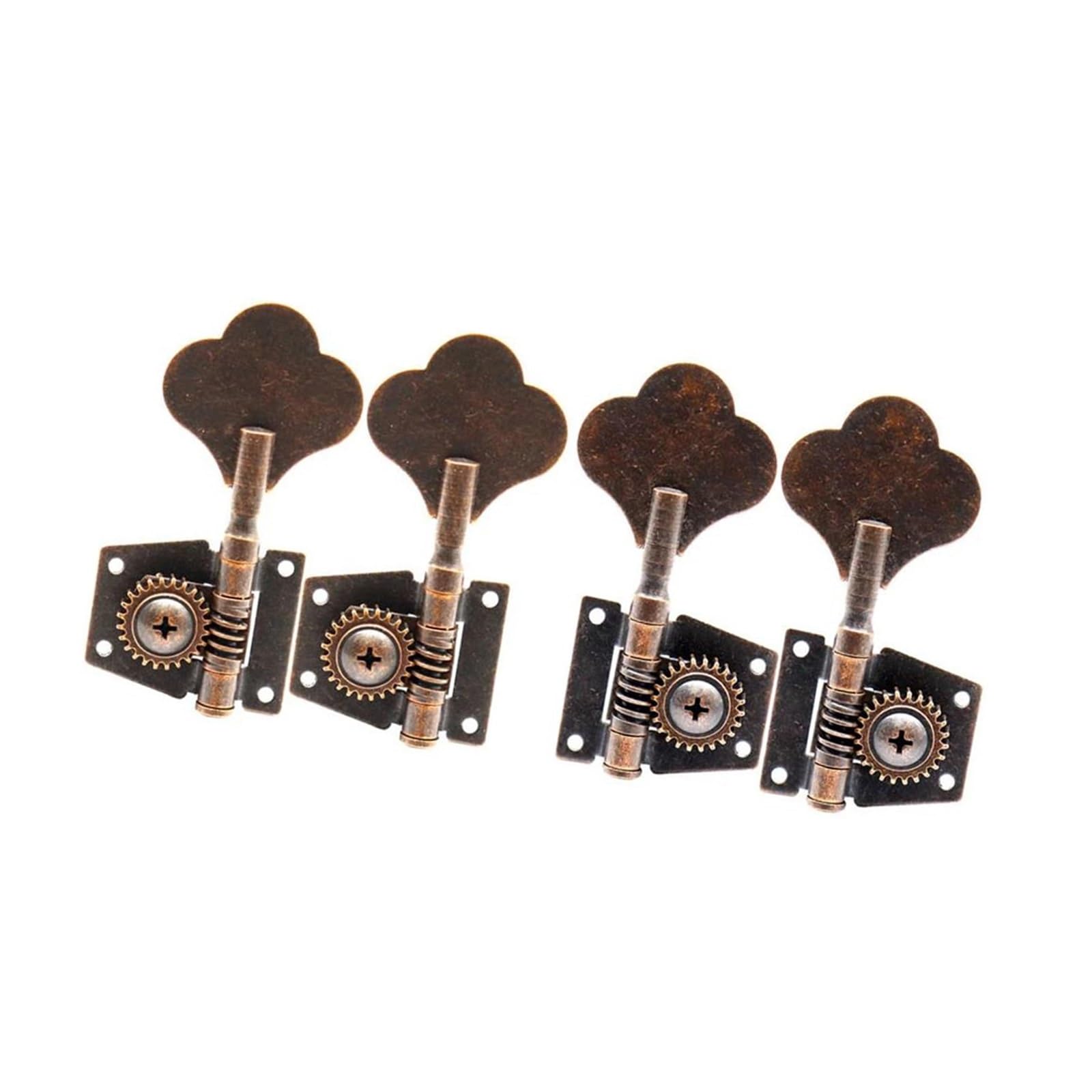Clavijas De Afinación De Guitarra Perilla De Afinación De Cuatro Cuerdas Para Guitarra Principiante Bajo Abierto 4L/4R Accesorios De Instrumentos Coloridos(2L2R Red Copper)