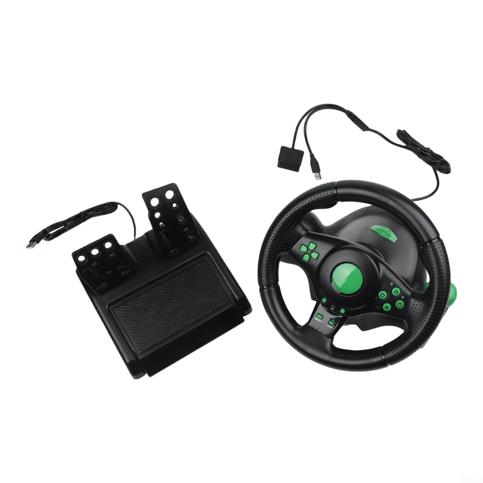 RiseNova Volante auto ABS USB con pedali vibrazione compatibile con interruttore per xbox per ps4 per ps3 giochi PC (4 in 1)