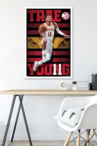 Vista 41 de Trends International NBA Atlanta Hawks - Póster de pared de Trae Young 20, 34 pulgadas de largo x 22.4 pulgadas, versión enmarcada en negro Versión