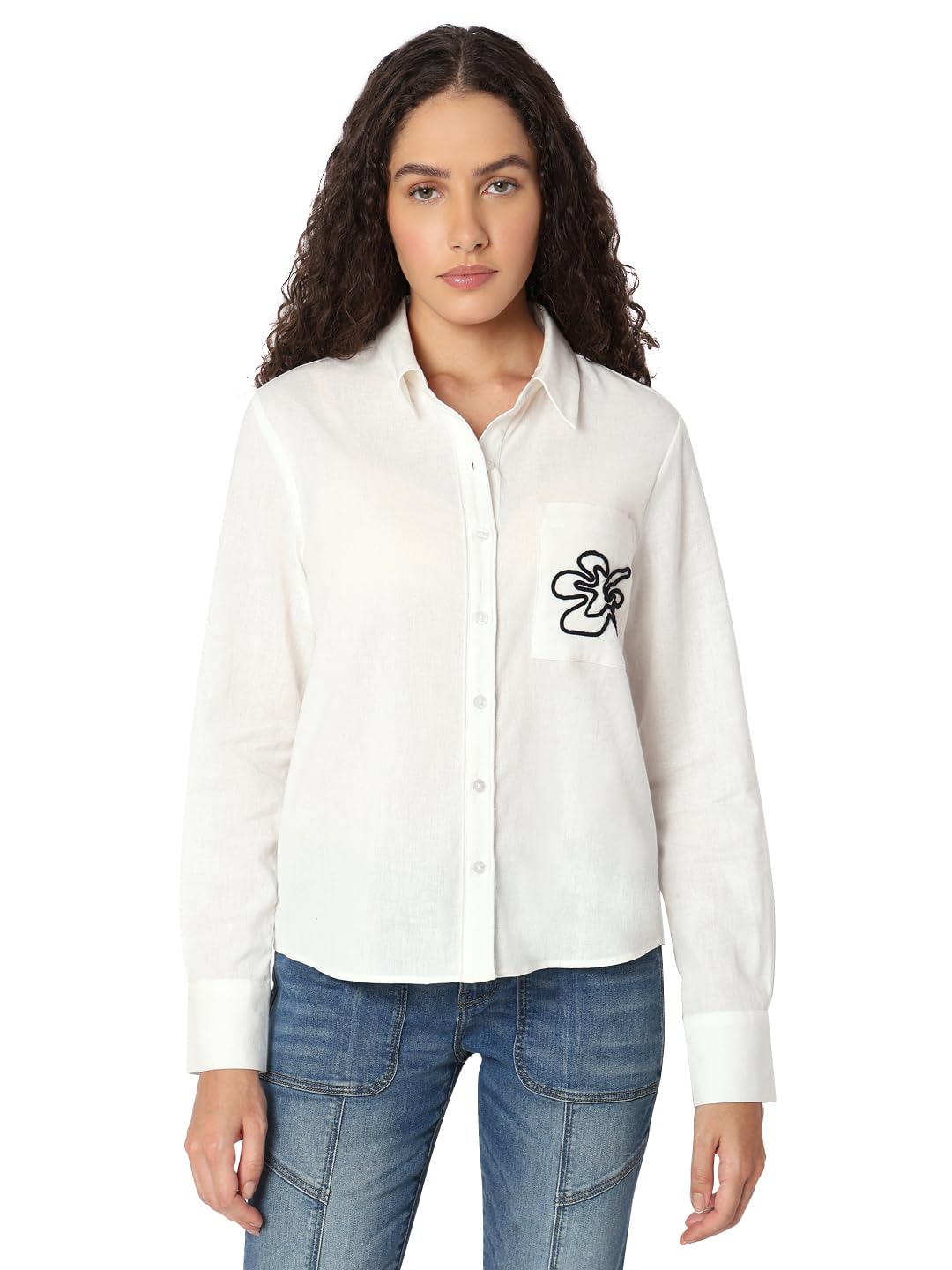 Women's Solid Regular Fit Shirt with Embroidered Detailing | Desk-to-Dinner' Soft Formal Shirt-image-48