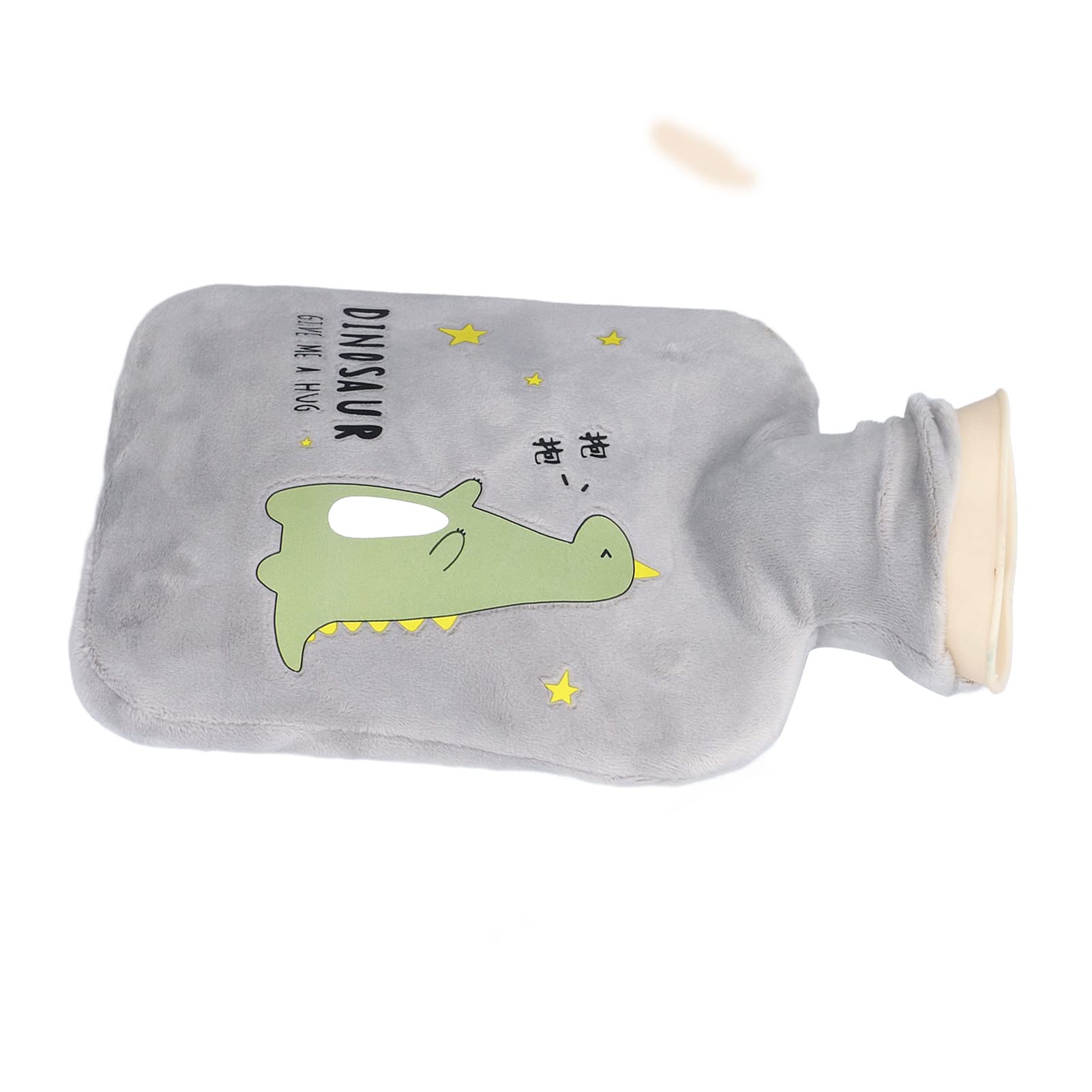gernie Hot Water Bottle Childrens Hot Water Bottle Dinosaur Bag Water Filling Cartoon Warm Water Bottle Kid Cartoon Purse Child Cartoon Bagging Children Cartoon, Hot Water Bottle for, Gray