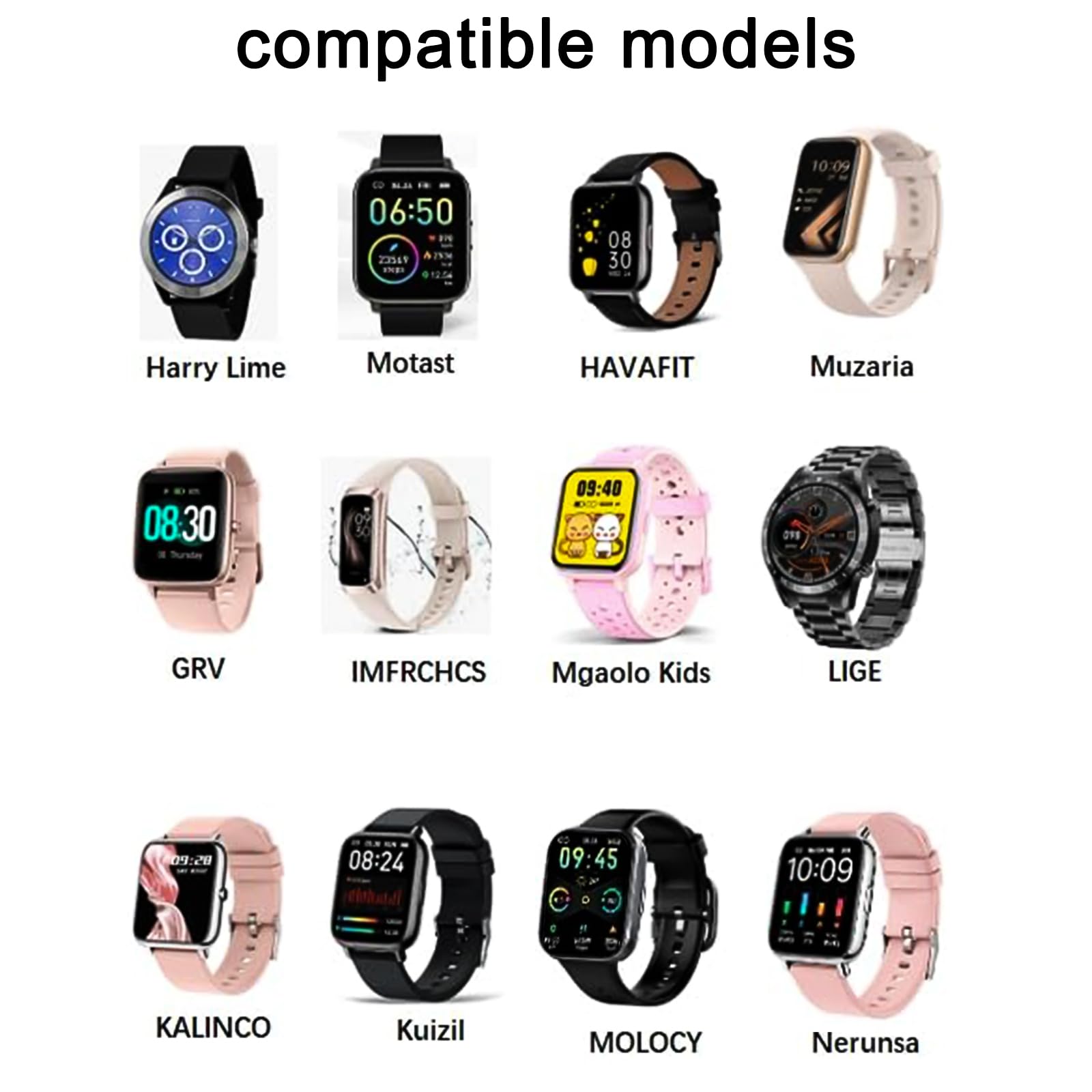 Amzpas Chargeur Montre Connectée, Câble USB 2 Broches de Charge Magnétique pour Smartwatch, Câble de Recharge pour Montre Intelligente Universel, Espacement des Contacts du Chargeur 4mm (USB 60cm)