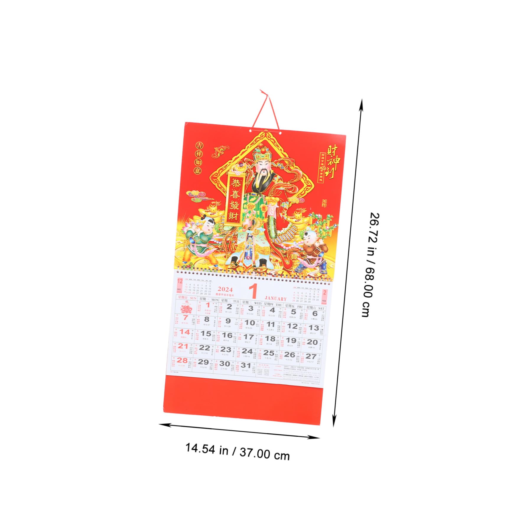VILLCASE 4stücke Chinesischer Wandkalender Im Traditionellen Stil Fünf-punkte-design Handgefertigt Für Zuhause Und Feierlichkeiten Glück Im Jahr Drachen