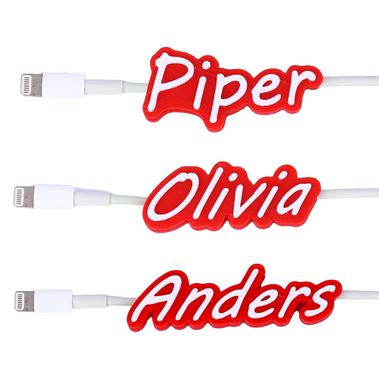Bnesi Personalized Multicolor 3D Print USB Cable with Name Creative Mobile Phone Accessory Unique Cable Cord Organizer, Gift for Anniversary and Birthday, Christmas (Style 1)
