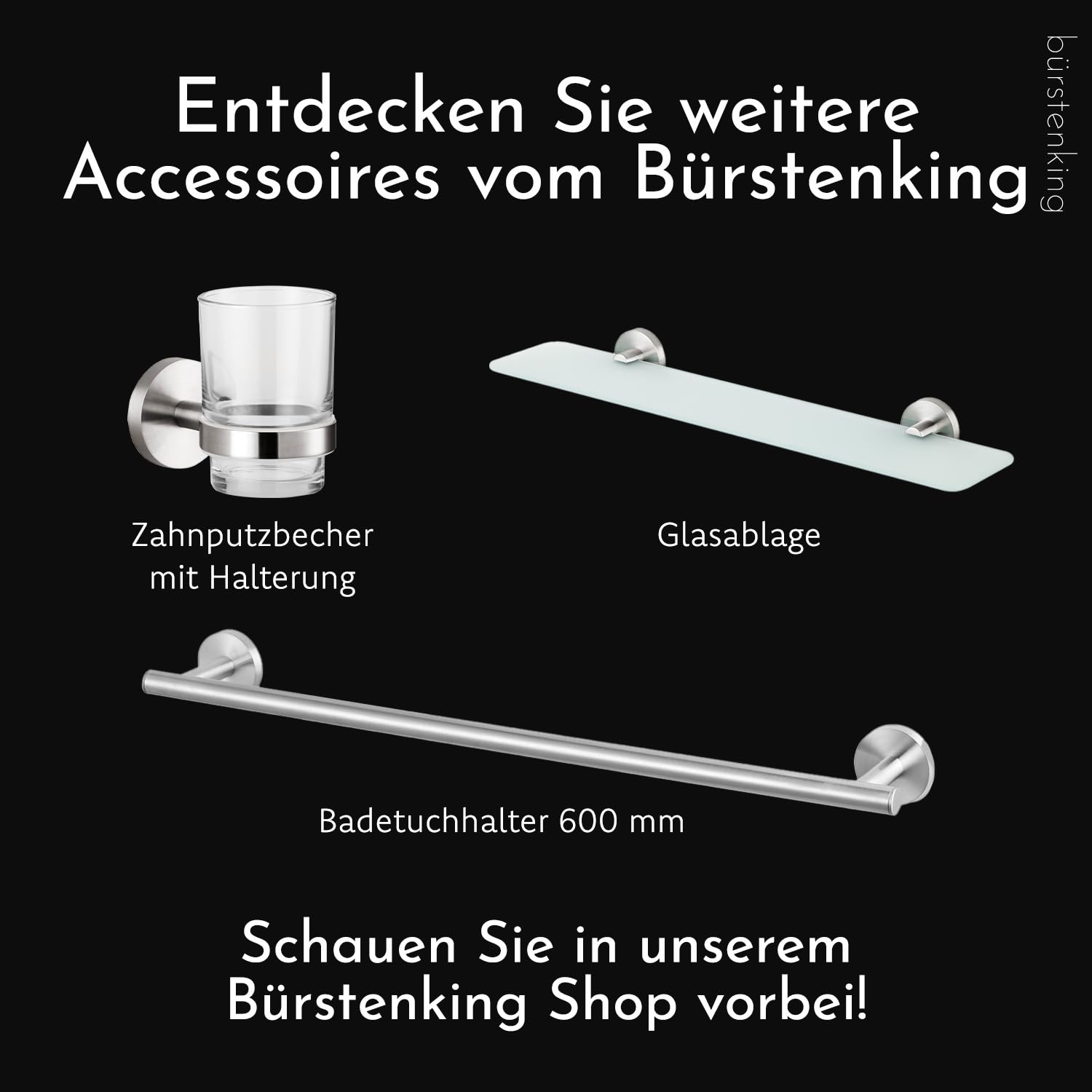 Bürstenking Seifenspender mit Kristallglas satiniert rund oder eckig für Flüssigseifen Chrom – 150 ml Einhandbedienung Flüssigseifenspender Wandmontage inkl. Dübel & Schrauben (Chrom, Zylindrisch)