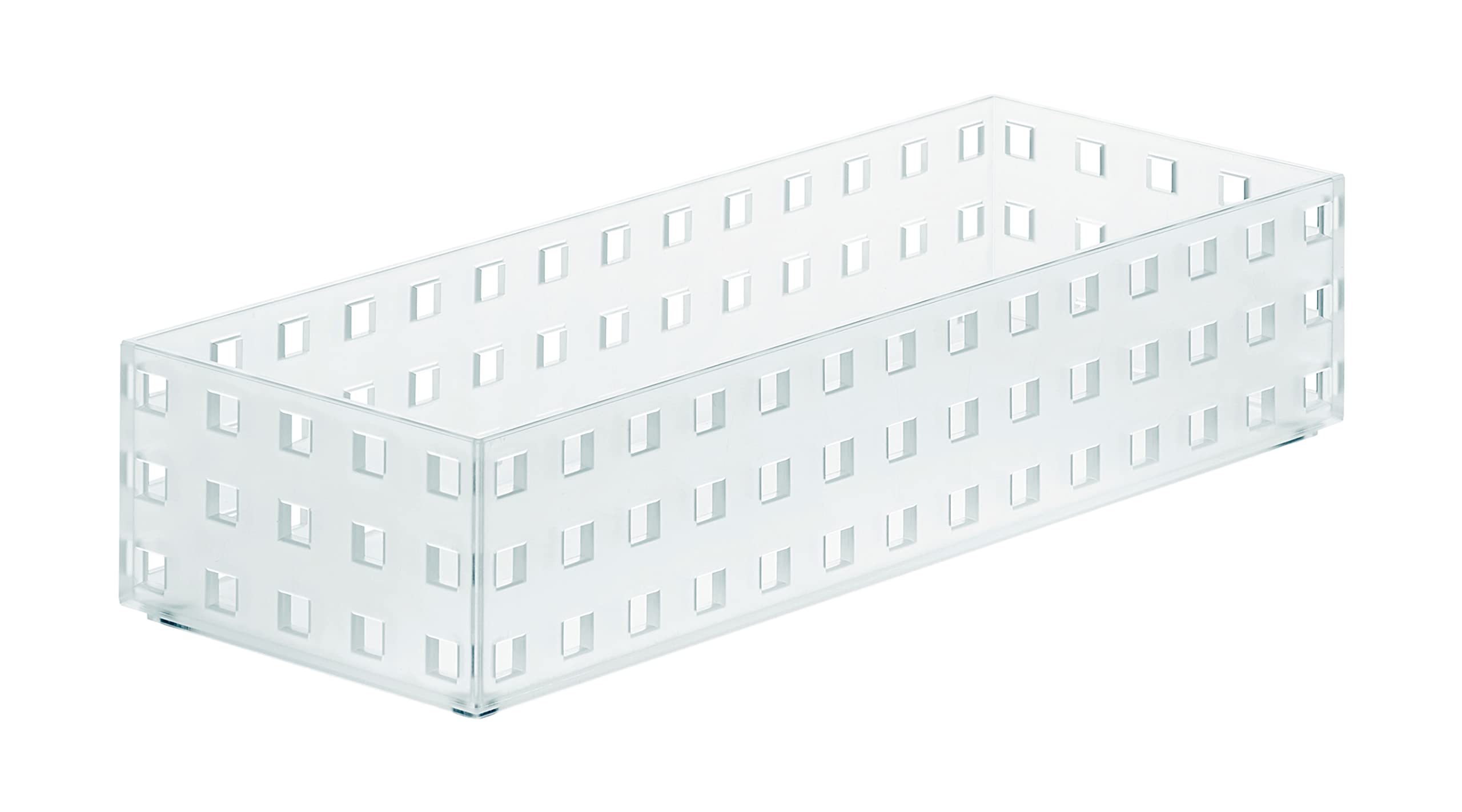 LIKE-IT Kitchen Storage Case, Brix 280 Slim, M, Approx. Width 4.1 x Depth 11.0 x Height 2.5 inches (10.5 x 28 x 6.3 cm), Clear, Made in Japan, Stackable Storage for Small Items, Refrigerator Storage,