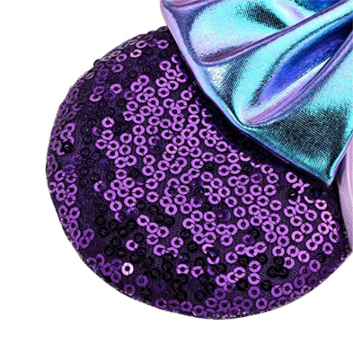 Image of FANYITY Mouse Ears, Sequin Mouse Ears Headband for Girls Women Halloween Birthday Party (Purple)