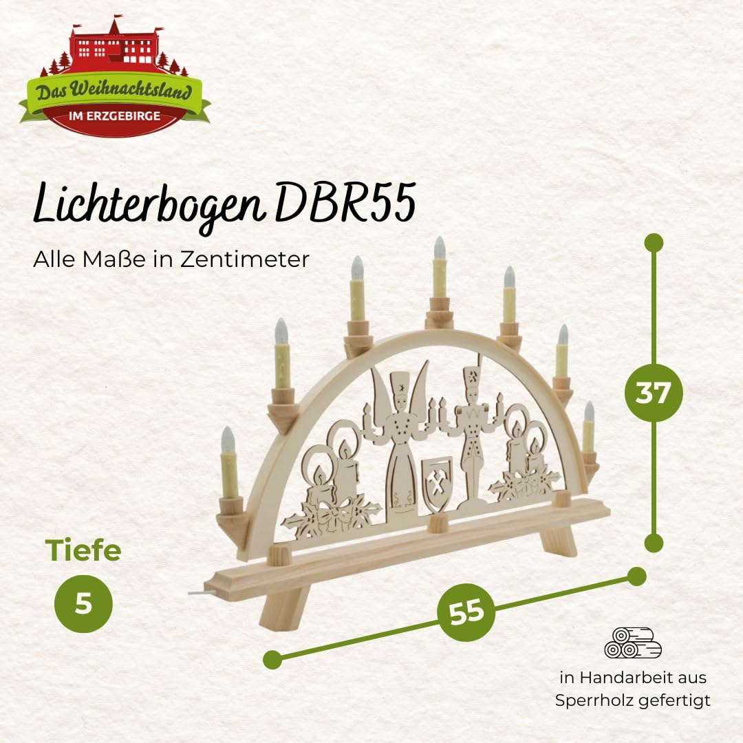 Lichterbogen DBR55 – Motiv Engel & Bergmann mit Kerzen