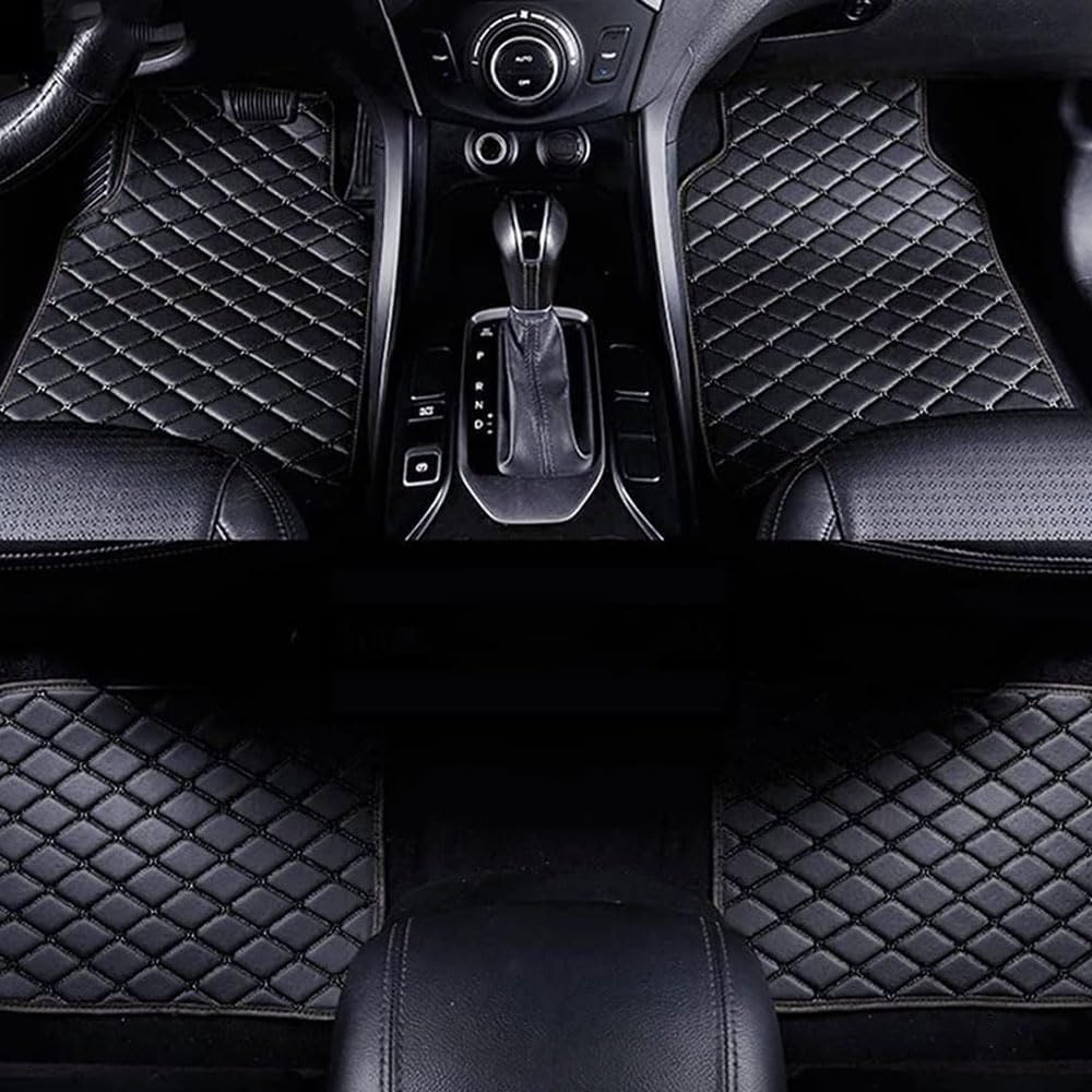 MBBROS 4 PCS Car Floor Mats for Jeep Compass II 2017 2018 2019 2020 2021, Leather Auto Carpet All Weather Waterproof Non-Slip Carpet Floor Matts Interior Accessories,A Black