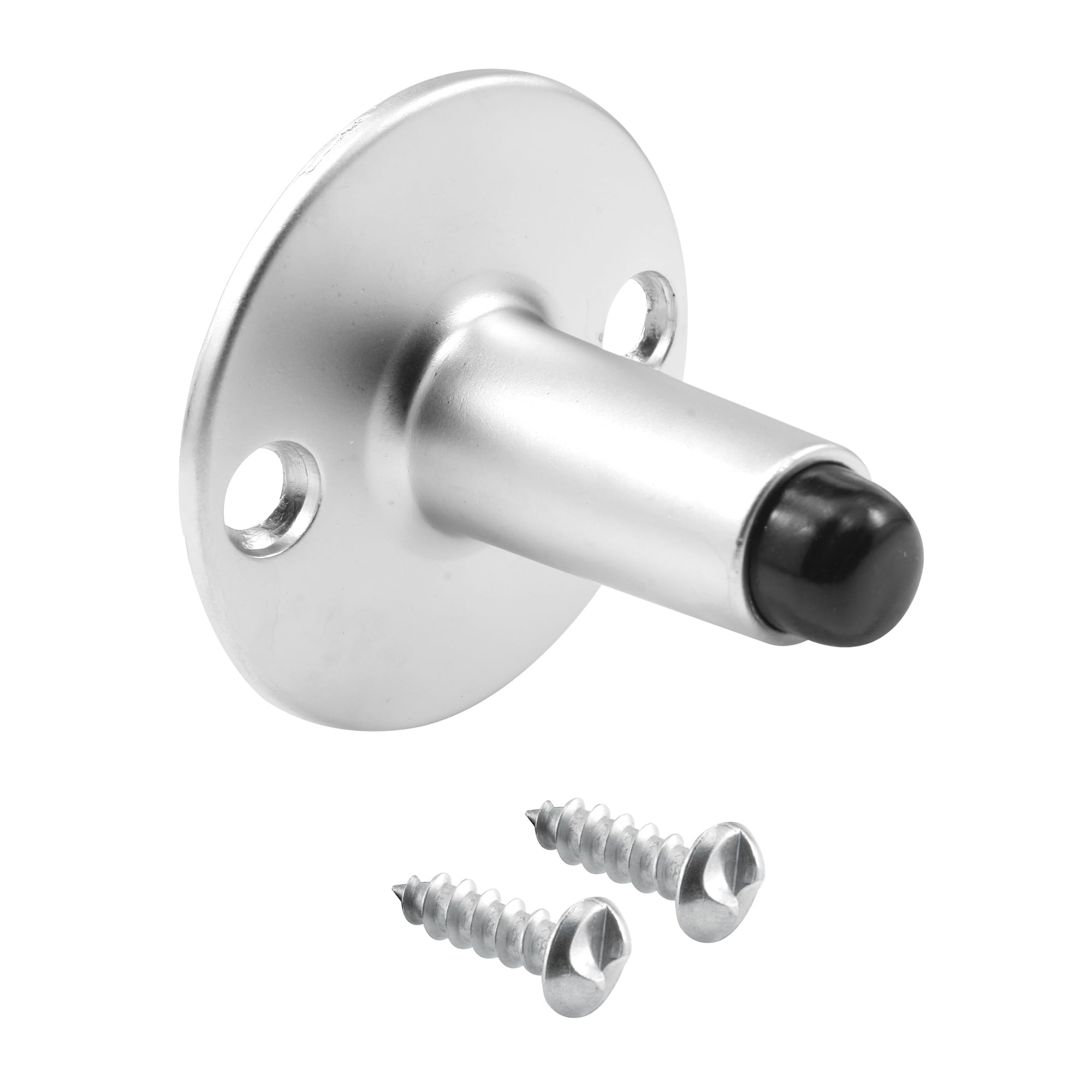 Sentry suministro 656 – 9492 tope para puerta, 2 en. Proyección, fundido acero inoxidable, acabado satinado, punta de goma, pack de 1