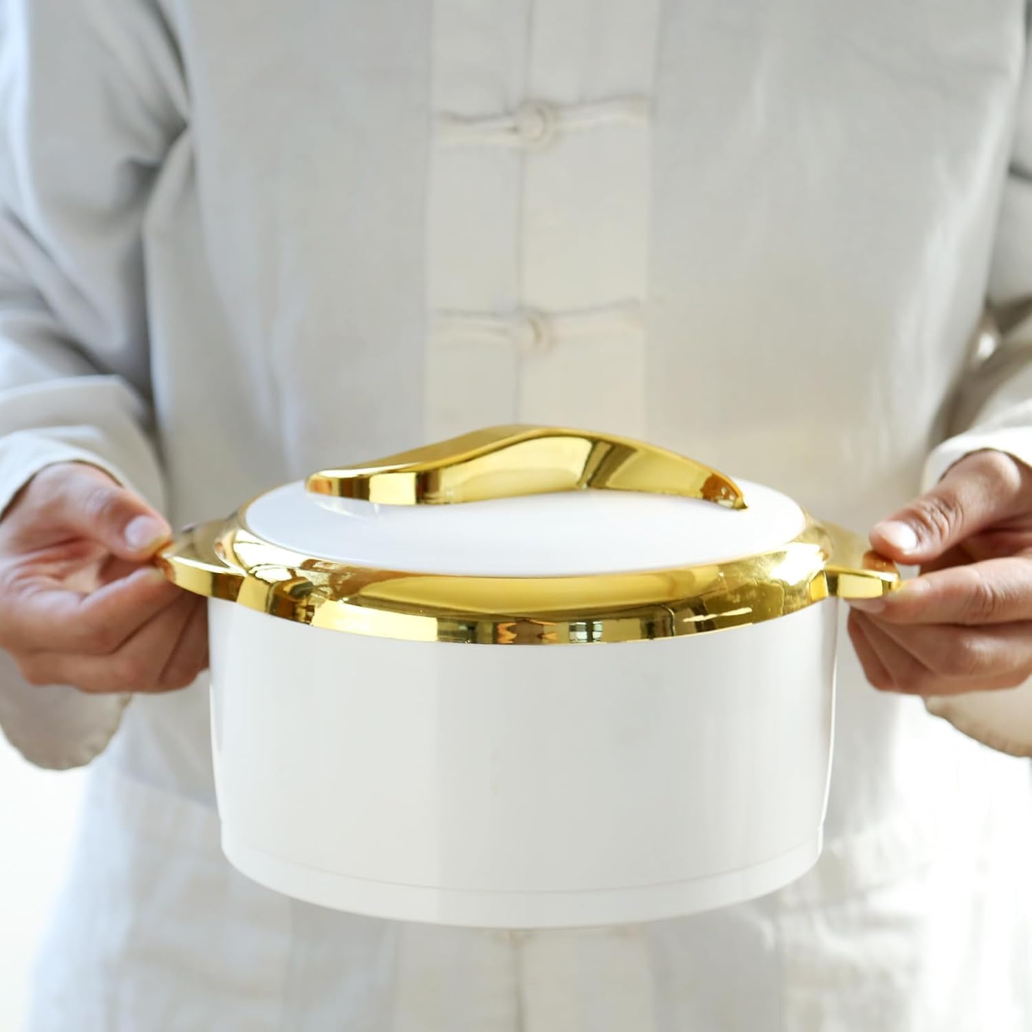 Ensemble De 3 Plats à Four Isothermes Haut De Gamme avec Couvercles - Récipients en Acier Inoxydable pour Aliments Chauds Et Froids, Parfaits pour Les Buffets Et Les Marble Bronze 2.6/2.1/1.6 QT