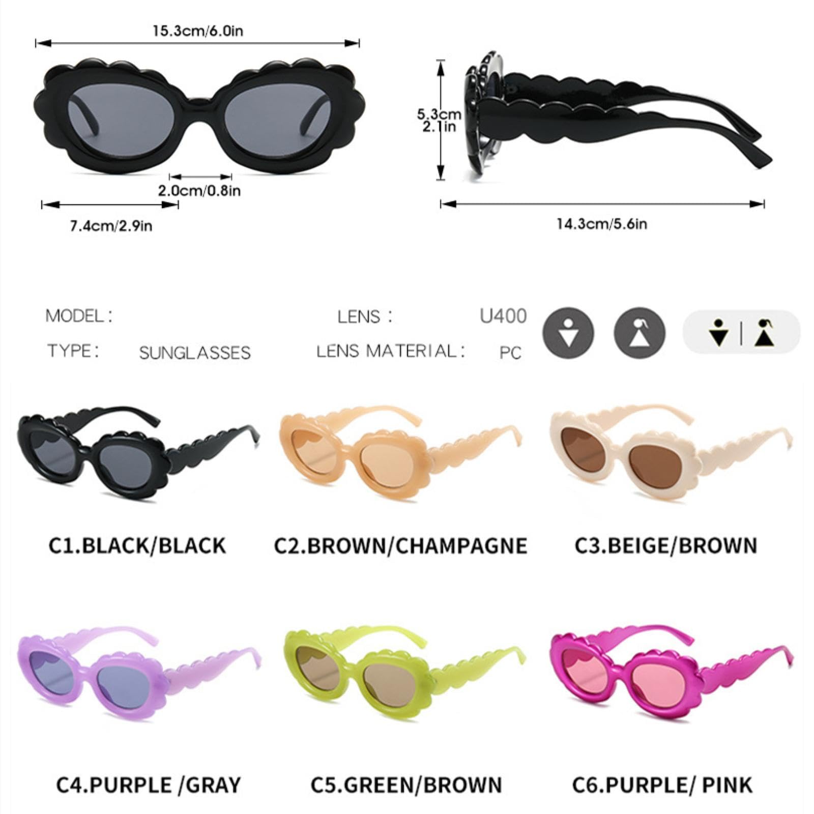 Modne nieregularne okulary przeciwsłoneczne z kociego oka dla kobiet mężczyzn unikalne fioletowe trendy Uv400