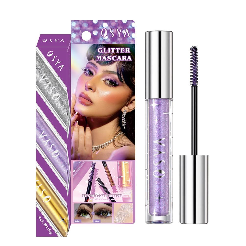 OSYA Diamond Glitter Mascara 4D - Waterproof, Long Lasting, Thickening, Lengthening Sparkly Eye Lash Makeup for Party Wedding - 03# Colour