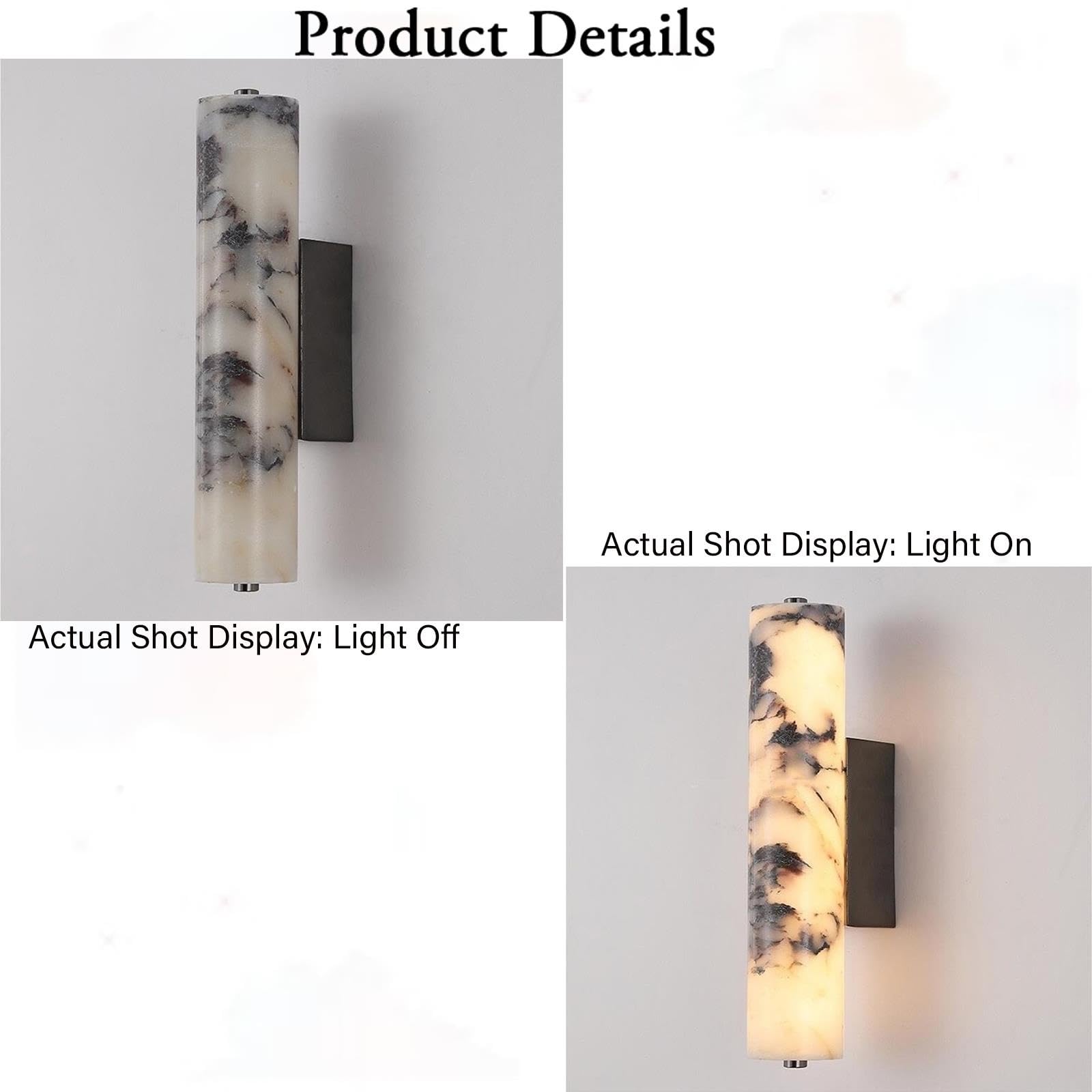 Sconce decorata con struttura in marmo a tubo lungo in stile nordico