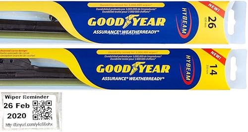 Juego de escobillas de limpiaparabrisas para Chevrolet Trax 2014-2019 - Escobillas para conductor y pasajero y adhesivo recordatorio (Assurance