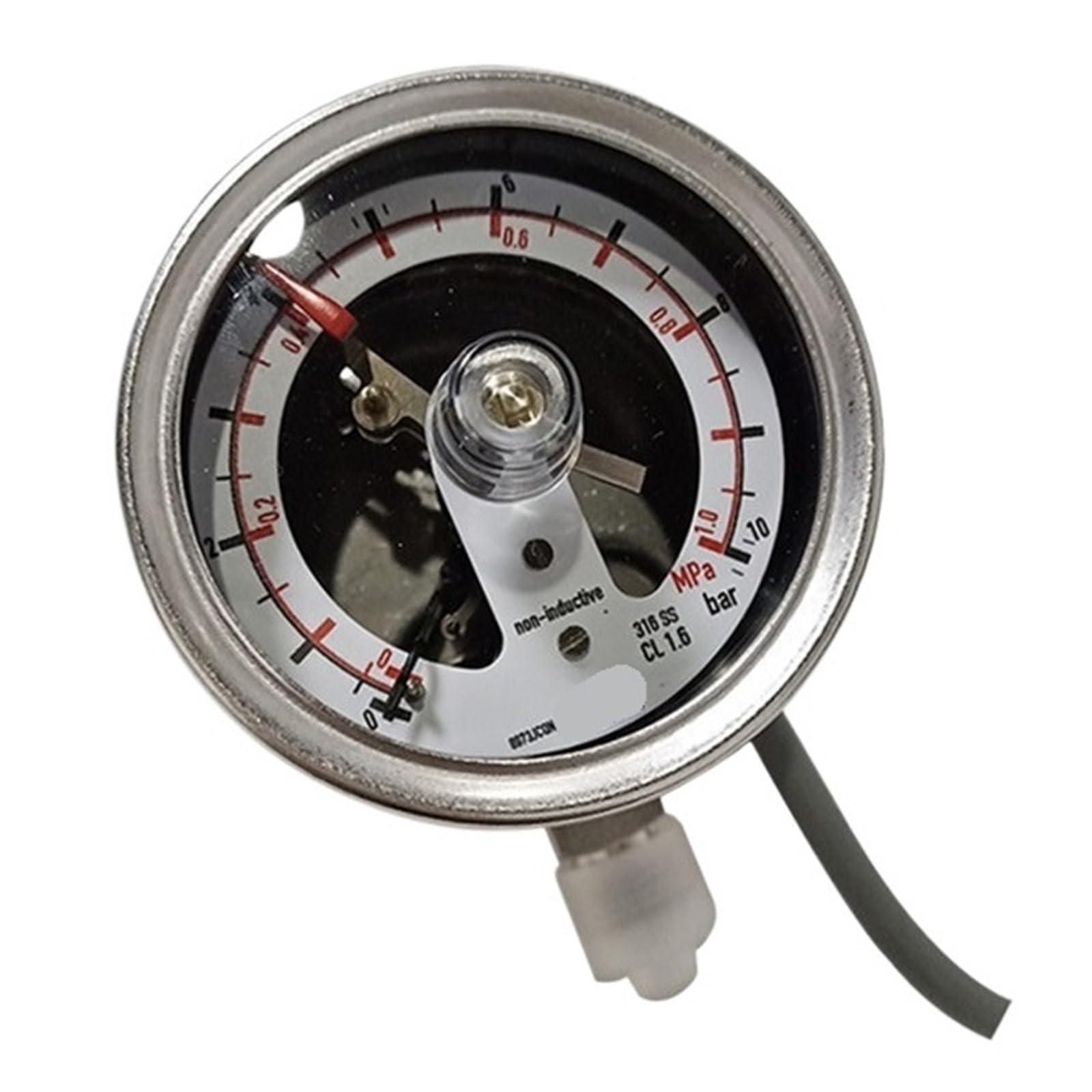 HEXEH Manómetro De Tubo Popden con Interruptor Conector Eléctrico Pcs23.063LM 30 0-10BAR Radial