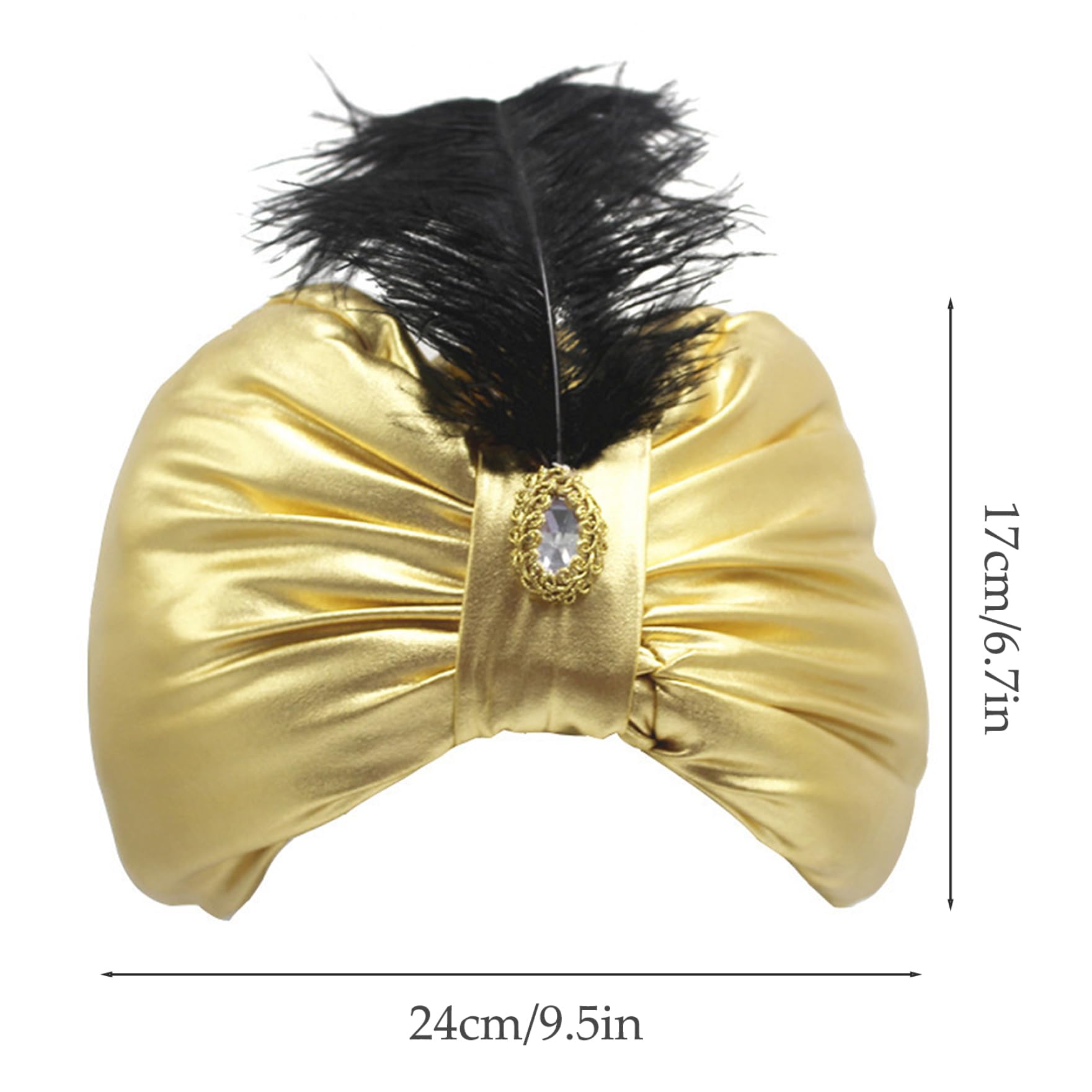 Turbante para Hombres y Mujeres, Envoltura de la Cabeza de satén Plisado del sultán Indio, Envoltura de la Cabeza del Turbante para Mujeres y Turbante para el Disfraces y la Fiesta.
