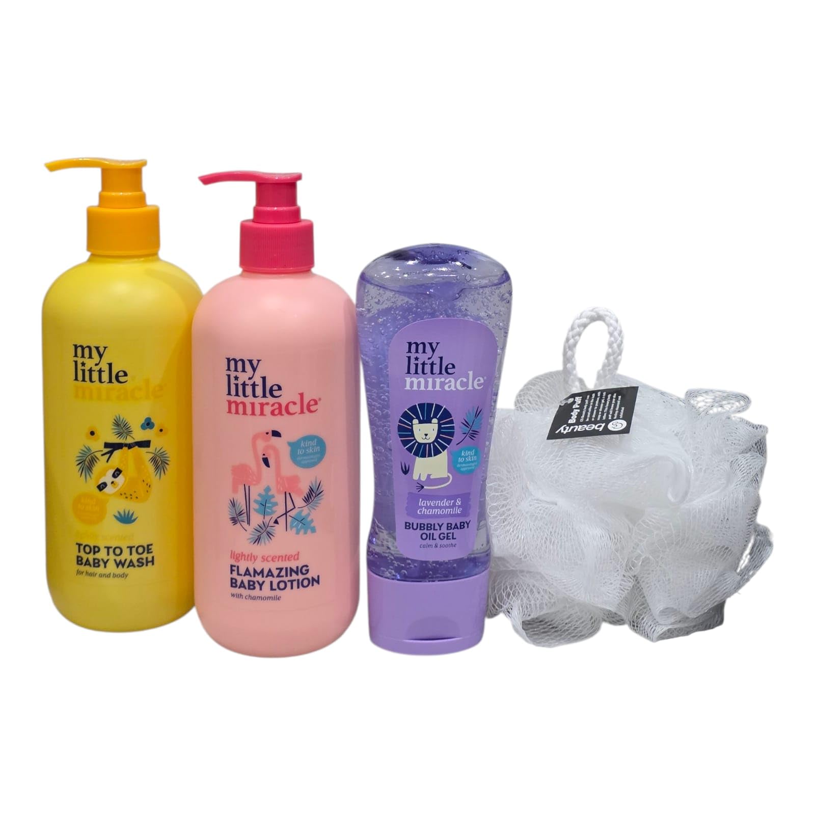 My Líttle Míracle Baby Care Trio Set - Lotion 500ml, Oil Gel 200ml & Top to Toe Wash 500ml With Free Beauty Body Puff(Any Colour) - Image 2