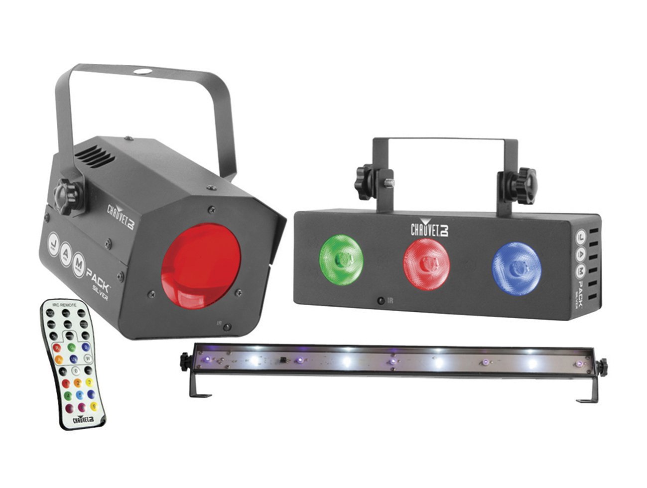 CHAUVET DJ JAM Pack Silver Moonflower Projection Light Effect w/Tri-Color LED Wash & UV Strobe Light | Special Effects