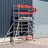 Trade Master Tour d'échafaudage Professionnel en Aluminium avec réglage de la Hauteur des Pieds et 4 vérins de sécurité 4 m