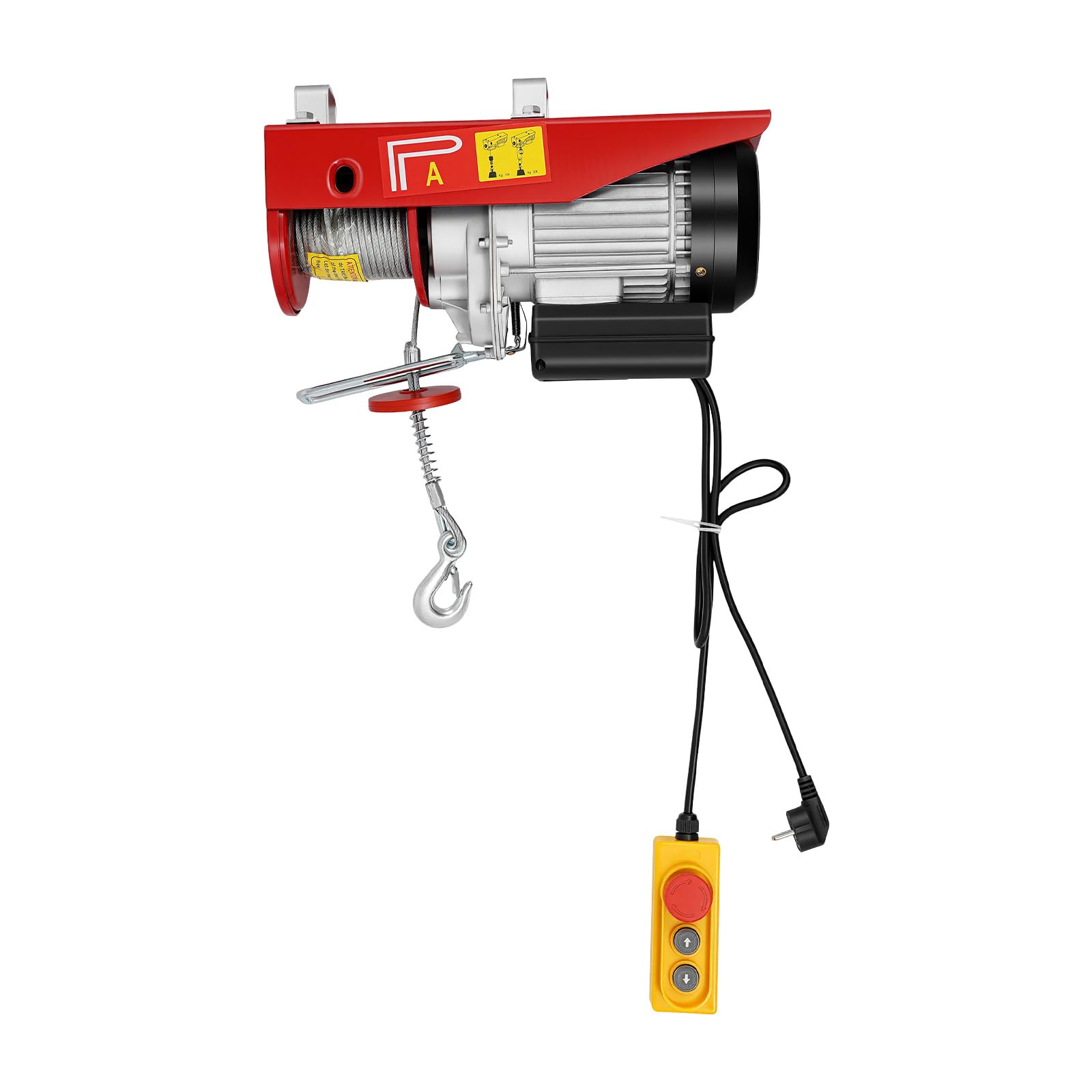 400kg bis 800kg Elektrische Seilwinde, 230 V IP40 Seilzug, 10m/min Hubgeschwindigkeit Flaschenzug, Kran, Hebezug mit Fernbedienung – für Haus, Werkstatt, Garage