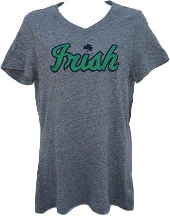 VF Notre Dame Fighting Irish Girls V-Neck Cap Sleeve Shirt - Gray